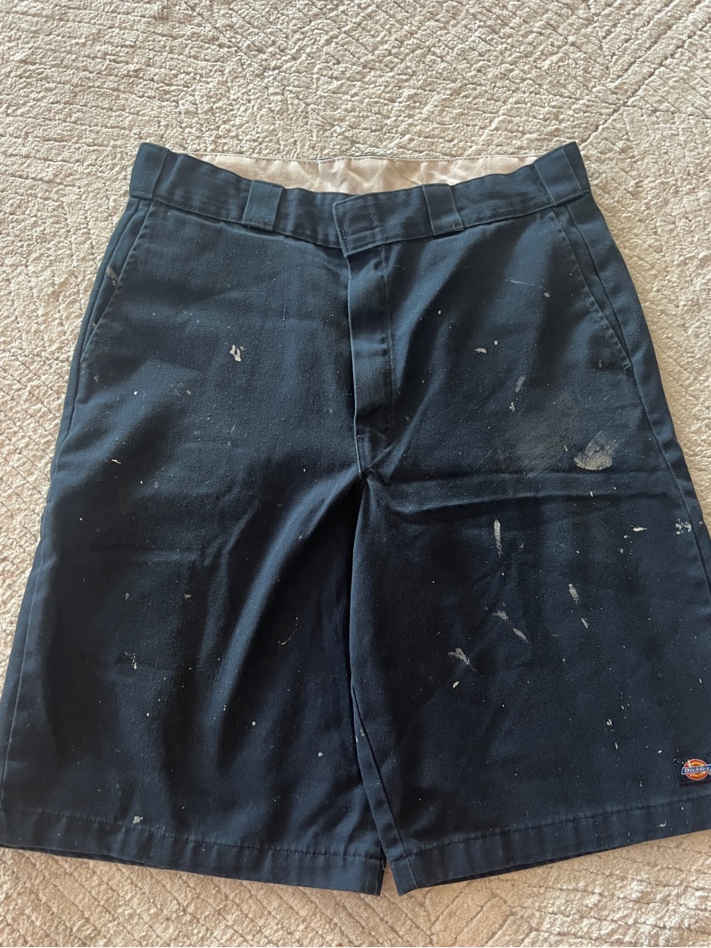 Dickies Men's blue Work Shorts with Paint Marks 34